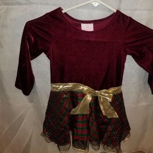 Burgundy & Gold  girls dress